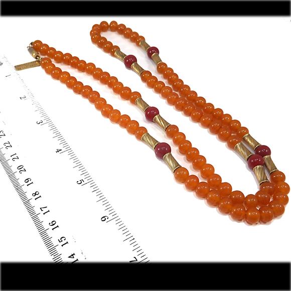 Vintage Anne Klein for Accessocraft Necklace Beaded Early 1970s Art Glass - Picture 5 of 10